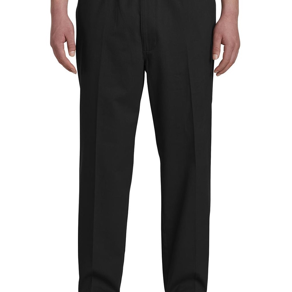 Loose Fit Black Elastic Waist Pants by HB for DXL.